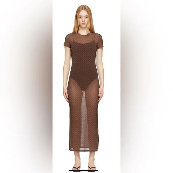 MIAOU Brown Billie Dress Medium NWT - Picture 2 of 9